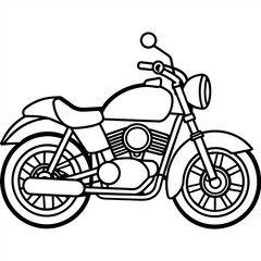 motorcycle outline illustration digital coloring book page line art drawing