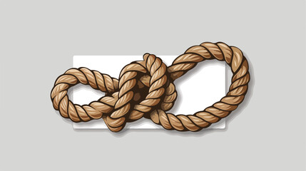 Sticker realistic nautical break rope icon design vector