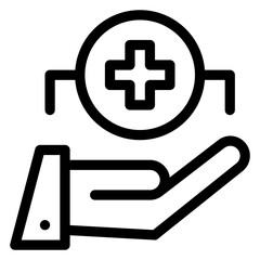 Obraz premium Hand, health care, hospital, medical, protection Icon