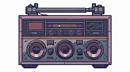 Tape recorder icon. Music radio retro and sound theme