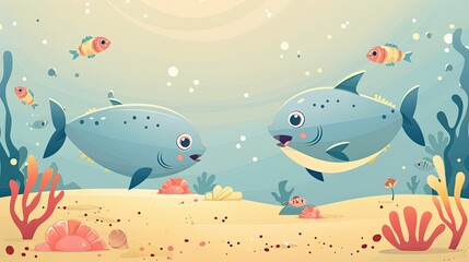 Greeting Card and Banner Design for Social Media or Educational Purpose of World Tuna Day Background
