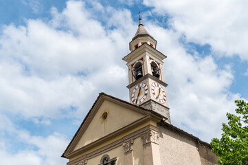 The parish church of the Beata Vergine Assunta in Moghegno, hamlet of Maggia in the Canton of Ticino, Switzerland