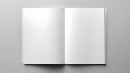 A blank, empty opened and closed magazine mockup, isolated