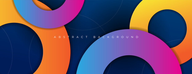 colorful circle shape wallpaper design. overlapping geometric shapes composition with gradient color