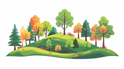 Trees plants landscape scene isolated icon Vector illustration