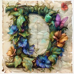 Fototapeta premium Dynamic Brushstrokes: Artistic Depiction of Letter 
