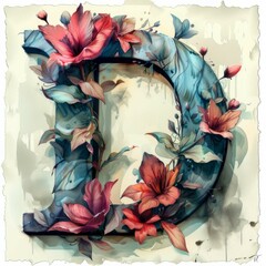 Dynamic Brushstrokes: Artistic Depiction of Letter "D"