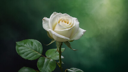 Portrait of pastel vanilla color rose on the black background. Macro photography of nature.
