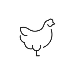 Chicken icon. Simple and clear representation of a chicken, commonly associated with farming and agriculture, representing both meat and egg production. Vector illustration