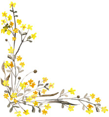 Watercolor hand panted wildflower PNG transparent design element