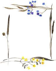 Watercolor hand panted wildflower PNG transparent design element