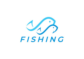 fish with a hook logo vector design