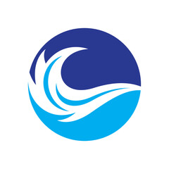 Naklejka premium blue sea water high wave design
