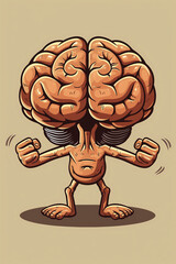 Brain is training its muscle in a gym,