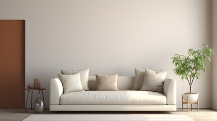 Fototapeta premium A sophisticated post frame mockup on a fashionable sofa