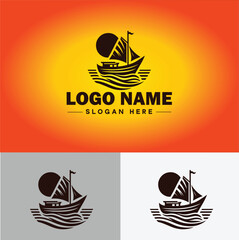 boat icon speed boat ship Pirate travel cruise sign symbol vector logo