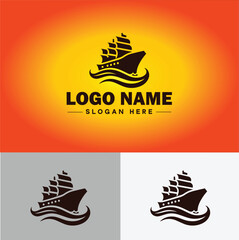 boat icon speed boat ship Pirate travel cruise sign symbol vector logo