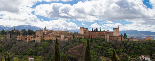 Alhambra fortress palace in Granada, Spain - obrazy, fototapety, plakaty