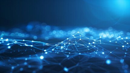 futuristic high technology blue background network networking abstract line connectivity.