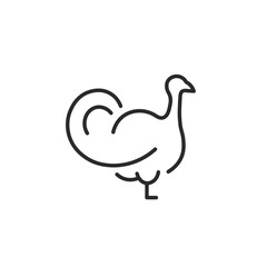 Turkey icon. A minimalistic depiction of a turkey, recognized as a symbol of Thanksgiving and the agricultural industry. Ideal for content about farming, holiday celebrations. Vector illustration 