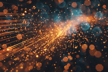 Naklejka premium particle abstract explosion particle light technology effect glistering illustration graphic futuristic background.