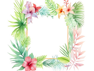 Colorful flower frames against Minimal design with white background.