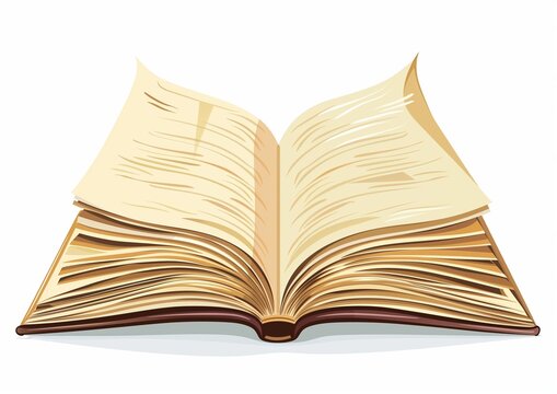 Open Hardcover Book Isolated on White Background - Educational Concept