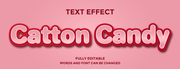 Cotton Candy Editable Text Effect in Pink and Red Style