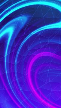 Abstract blue and violet polygon tech network with connect technology background. Abstract lines texture background. 