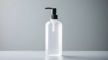 White and transparent pump bottle mockup, on a clean backdrop
