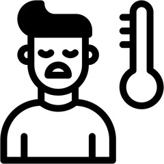 patient, fever, illness, thermometer, temprature Icon