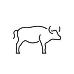 Bull icon. A stylized representation of a bull, known for its power and significance in both agriculture and financial markets. Suitable for various applications. Vector illustration