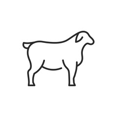 Sheep icon. A streamlined representation of a sheep, signifying wool production, pastoral farming, and animal husbandry. This icon is ideal for use in agricultural content. Vector illustration 