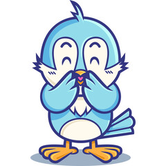 blue bird with a smile