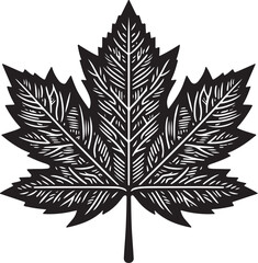 Naklejka premium black and white leaf