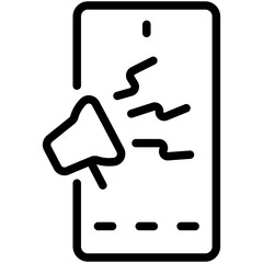 mobile ads line icon