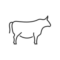 Bull icon. Simple representation of a bull, often associated with strength and agriculture. Used in a variety of contexts from farming to finance (bull market). Vector illustration