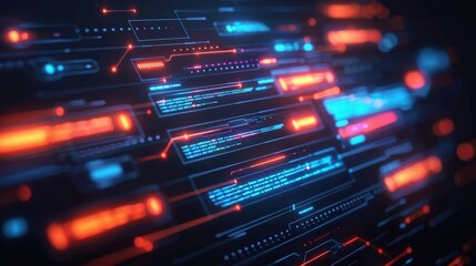 Obraz premium Close-up of a digital platform where AI chatbots are engaging in tailored customer support, with ample space for descriptive text
