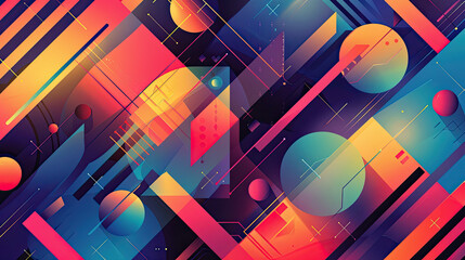 Close up of a colorful abstract background with circles and shapes, suitable for use in graphic design projects or web banners.