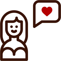 female, chat, heart , love and romance, miscellaneous, valentines day, valentine Icon