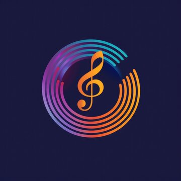 C Music Note Logo Concept. Audio, Bass, and Classical Melody Symbol with Conductor Design for DJ