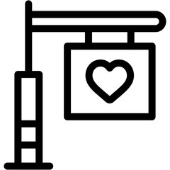 sign board, love, heart , love and romance, miscellaneous, valentines day, valentine Icon