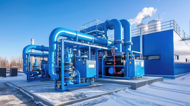 Blue and Bright Compressor Station in Russia for Natural Gas Pumping: Business and Construction