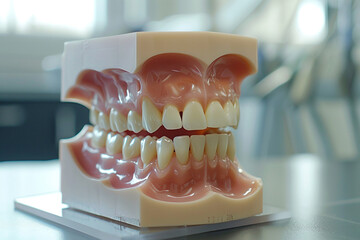 Close-up on a detailed dental model used for orthodontic planning, showcasing the art behind the science 