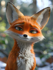 fox, 3D illustration, digital art, wildlife, mammal, animal, fox design, fox anatomy, fox fur, fox tail, fox ears, fox eyes, fox nose, fox whiskers, fox behavior, fox habitat, fox conservation, fox sp
