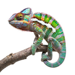 Obraz premium chameleon looking isolated on white