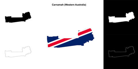 Carnamah (Western Australia) outline map set