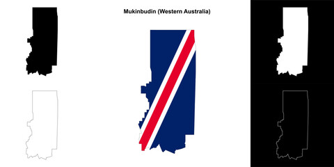 Mukinbudin (Western Australia) outline map set