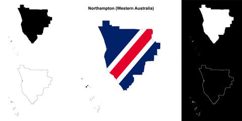 Northampton (Western Australia) outline map set