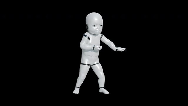 Baby Robot Dance with Alpha Channel